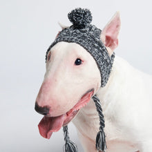 Load image into Gallery viewer, Knit Pom Pom Dog Beanie Hat - Grey