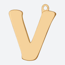 Load image into Gallery viewer, Initial Letter Jewelry Tag - V