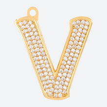 Load image into Gallery viewer, Initial Letter Jewelry Tag - V