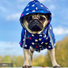 Load image into Gallery viewer, Star Print Reflective Dog Raincoat
