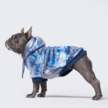 Load image into Gallery viewer, Vintage Navy Sky Dye Dog Hoodie
