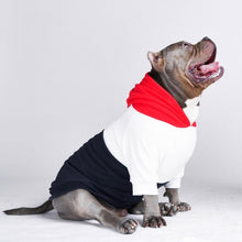 Load image into Gallery viewer, Red, White, Navy Dog Hoodie
