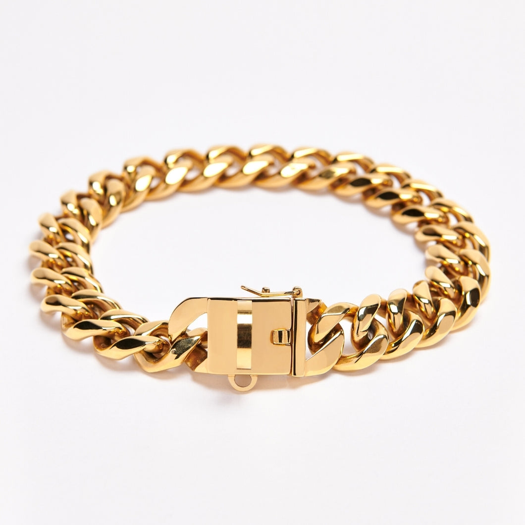 Cuban Link 20mm Dog Gold Chain Collar
