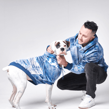 Load image into Gallery viewer, Vintage Navy Sky Dye Dog Hoodie
