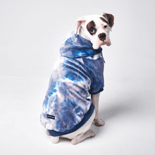 Load image into Gallery viewer, Vintage Navy Sky Dye Dog Hoodie

