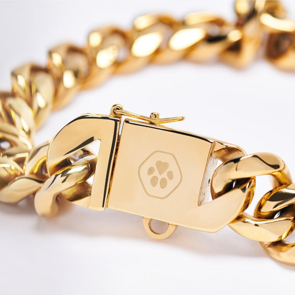 Cuban Link 20mm Dog Gold Chain Collar