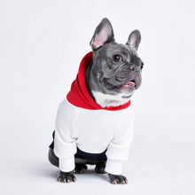 Load image into Gallery viewer, Red, White, Navy Dog Hoodie
