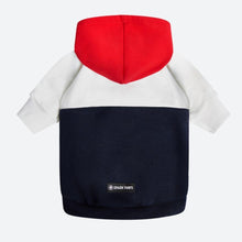 Load image into Gallery viewer, Red, White, Navy Dog Hoodie
