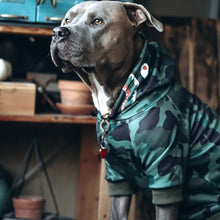 Load image into Gallery viewer, Shark Monster Dog Hoodie - Green Camo
