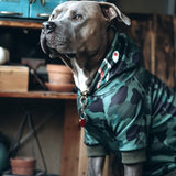 Shark Monster Dog Hoodie - Green Camo