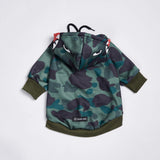 Shark Monster Dog Hoodie - Green Camo