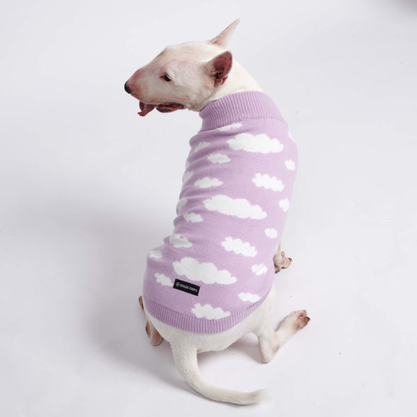 Clouds Knit Dog Sweater - Lilac