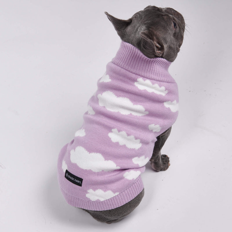 Clouds Knit Dog Sweater - Lilac