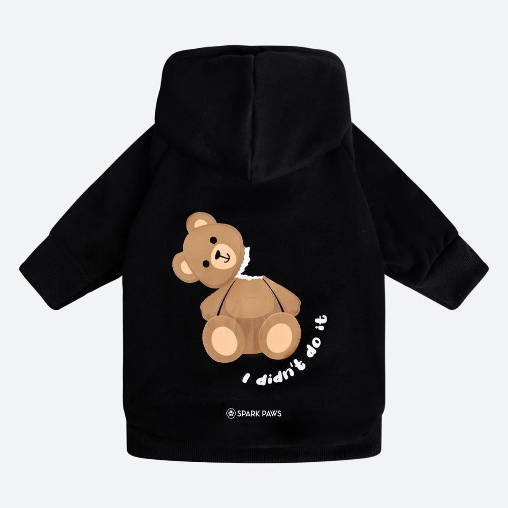 Teddy Bear Dog Hoodie - Black