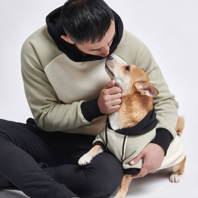 Olive Cream Human Matching Hoodie