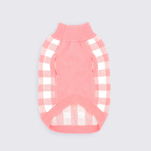 Load image into Gallery viewer, Pink Checkered Knit Dog Sweater
