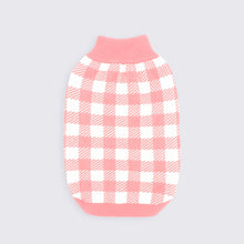 Load image into Gallery viewer, Pink Checkered Knit Dog Sweater
